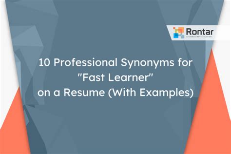 fast learner synonym|10 Other Ways to Say “Quick Learner” on A Resume (With Examples).